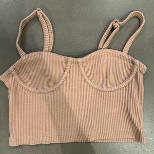 Forever 21 tan corset crop tank size small